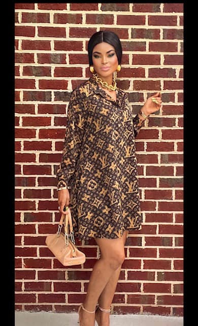 Vestido Camisero Monograma Gold