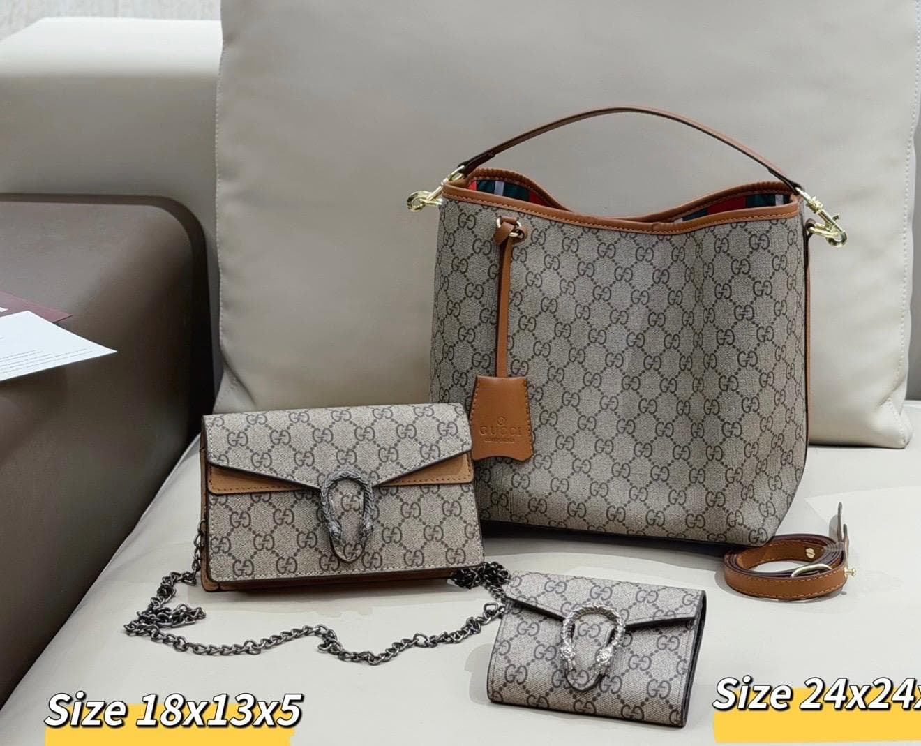 Set Gucci Dionysus & Bucket Bag (3 Piezas)