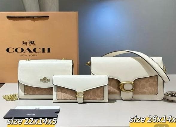 Set Coach Tabby Cream & Signature (3 Piezas)