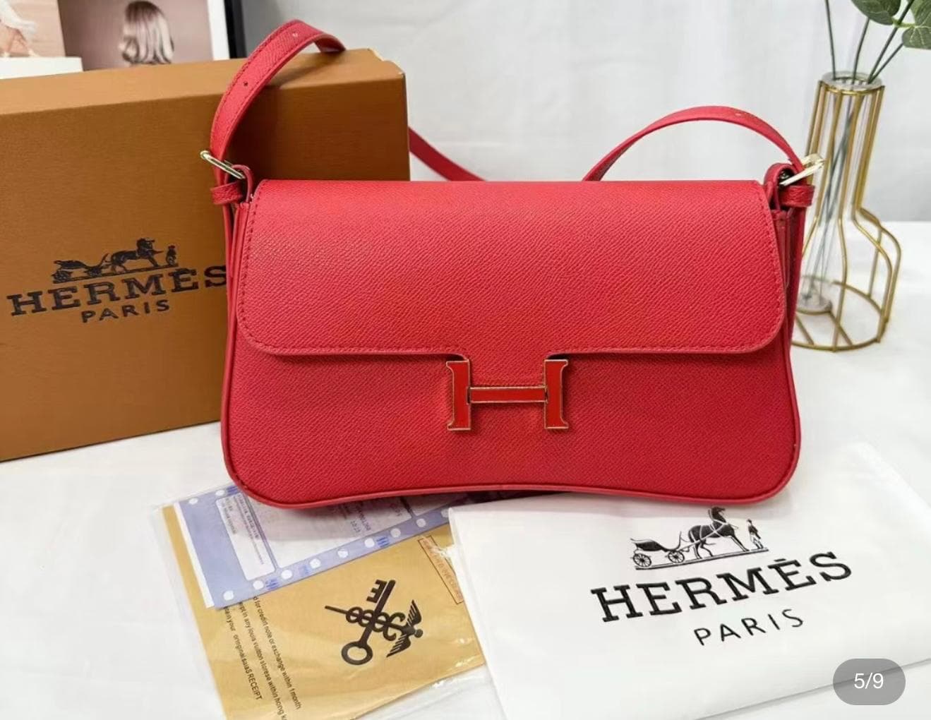Hermes Constance Shoulder Bag Red